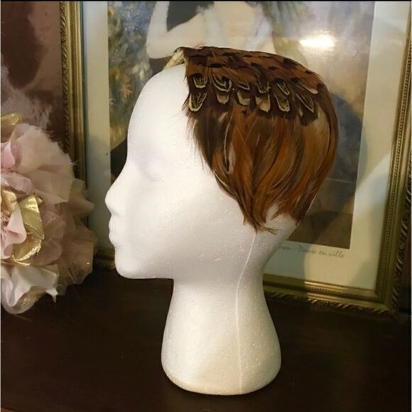 Hand Crafted Accessories - VINTAGE 1960'S PHEASANT FEATHER HEAD BAND